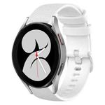 For Samsung Galaxy Watch4 40mm 20mm Plaid Solid Color Silicone Watch Band(White)