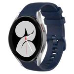 For Samsung Galaxy Watch4 40mm 20mm Plaid Solid Color Silicone Watch Band(Midnight Blue)