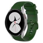 For Samsung Galaxy Watch4 40mm 20mm Plaid Solid Color Silicone Watch Band(Amy Green)