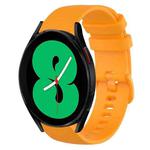For Samsung Galaxy Watch4 44mm 20mm Plaid Solid Color Silicone Watch Band(Yellow)