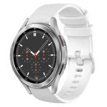 For Samsung Galaxy Watch4 Classic 46mm 20mm Plaid Solid Color Silicone Watch Band(White)