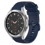 For Samsung Galaxy Watch4 Classic 46mm 20mm Plaid Solid Color Silicone Watch Band(Midnight Blue)