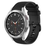 For Samsung Galaxy Watch4 Classic 46mm 20mm Plaid Solid Color Silicone Watch Band(Black)