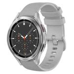 For Samsung Galaxy Watch4 Classic 46mm 20mm Plaid Solid Color Silicone Watch Band(Grey)