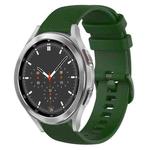 For Samsung Galaxy Watch4 Classic 46mm 20mm Plaid Solid Color Silicone Watch Band(Amy Green)