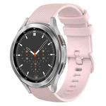For Samsung Galaxy Watch4 Classic 46mm 20mm Plaid Solid Color Silicone Watch Band(Pink)