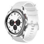 For Samsung Galaxy Watch4 Classic 42mm 20mm Plaid Solid Color Silicone Watch Band(White)