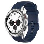 For Samsung Galaxy Watch4 Classic 42mm 20mm Plaid Solid Color Silicone Watch Band(Midnight Blue)