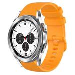 For Samsung Galaxy Watch4 Classic 42mm 20mm Plaid Solid Color Silicone Watch Band(Yellow)