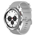 For Samsung Galaxy Watch4 Classic 42mm 20mm Plaid Solid Color Silicone Watch Band(Grey)