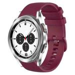 For Samsung Galaxy Watch4 Classic 42mm 20mm Plaid Solid Color Silicone Watch Band(Burgundy)