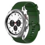 For Samsung Galaxy Watch4 Classic 42mm 20mm Plaid Solid Color Silicone Watch Band(Amy Green)