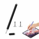 AT-28 Macarone Color Passive Capacitive Pen Mobile Phone Touch Screen Stylus with 2 Pen Head(Black)