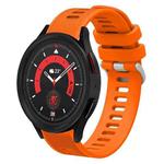 For Samsung Galaxy Watch5 40mm 20mm Twill Solid Color Silicone Watch Band(Orange)