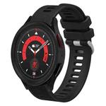 For Samsung Galaxy Watch5 40mm 20mm Twill Solid Color Silicone Watch Band(Black)