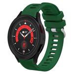 For Samsung Galaxy Watch5 40mm 20mm Twill Solid Color Silicone Watch Band(Green)