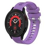 For Samsung Galaxy Watch5 40mm 20mm Twill Solid Color Silicone Watch Band(Purple)