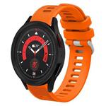 For Samsung Galaxy Watch5 44mm 20mm Twill Solid Color Silicone Watch Band(Orange)