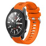 For Samsung Galaxy Watch5 Pro  45mm 20mm Twill Solid Color Silicone Watch Band(Orange)