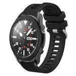 For Samsung Galaxy Watch5 Pro  45mm 20mm Twill Solid Color Silicone Watch Band(Black)