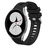 For Samsung Galaxy Watch4 40mm 20mm Twill Solid Color Silicone Watch Band(Black)