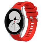 For Samsung Galaxy Watch4 40mm 20mm Twill Solid Color Silicone Watch Band(Red)