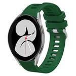 For Samsung Galaxy Watch4 40mm 20mm Twill Solid Color Silicone Watch Band(Green)