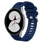 For Samsung Galaxy Watch4 40mm 20mm Twill Solid Color Silicone Watch Band(Midnight Blue)