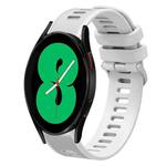 For Samsung Galaxy Watch4 44mm 20mm Twill Solid Color Silicone Watch Band(White)