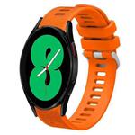 For Samsung Galaxy Watch4 44mm 20mm Twill Solid Color Silicone Watch Band(Orange)