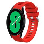 For Samsung Galaxy Watch4 44mm 20mm Twill Solid Color Silicone Watch Band(Red)