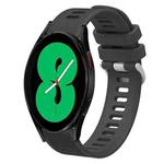 For Samsung Galaxy Watch4 44mm 20mm Twill Solid Color Silicone Watch Band(Grey)