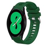 For Samsung Galaxy Watch4 44mm 20mm Twill Solid Color Silicone Watch Band(Green)