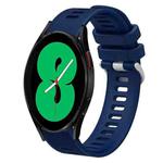 For Samsung Galaxy Watch4 44mm 20mm Twill Solid Color Silicone Watch Band(Midnight Blue)