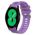 For Samsung Galaxy Watch4 44mm 20mm Twill Solid Color Silicone Watch Band(Purple)