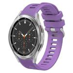 For Samsung Galaxy Watch4 Classic 46mm 20mm Twill Solid Color Silicone Watch Band(Purple)