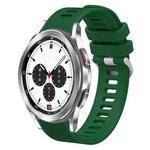For Samsung Galaxy Watch4 Classic 42mm 20mm Twill Solid Color Silicone Watch Band(Green)