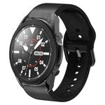 For Samsung Galaxy Watch 5 Pro 45mm 20mm Silicone Adhesive Leather Watch Band(Black)