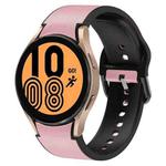 For Samsung Galaxy Watch 4 40mm 20mm Silicone Adhesive Leather Watch Band(Pink)