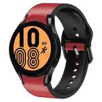 For Samsung Galaxy Watch 4 40mm 20mm Silicone Adhesive Leather Watch Band(Red)