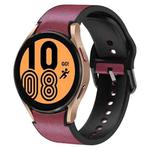 For Samsung Galaxy Watch 4 40mm 20mm Silicone Adhesive Leather Watch Band(Burgundy)