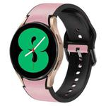 For Samsung Galaxy Watch 4 44mm 20mm Silicone Adhesive Leather Watch Band(Pink)