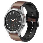 For Samsung Galaxy Watch 4 Classic 46mm 20mm Silicone Adhesive Leather Watch Band(Dark Brown)