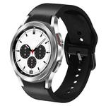 For Samsung Galaxy Watch 4 Classic 42mm 20mm Silicone Adhesive Leather Watch Band(Black)