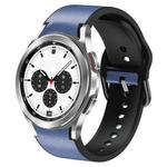 For Samsung Galaxy Watch 4 Classic 42mm 20mm Silicone Adhesive Leather Watch Band(Blue)