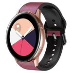 For Samsung Galaxy Watch Active 2 20mm Silicone Adhesive Leather Watch Band(Burgundy)
