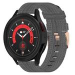 For Samsung Galaxy Watch5 40mm 20mm Nylon Woven Watch Band(Dark Grey)