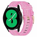 For Samsung Galaxy Watch4 44mm 20mm Nylon Woven Watch Band(Pink)