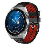 For Huawei Watch GT3 Pro 46mm 22mm Two-Color Breathable Silicone Watch Band(Black+Red)