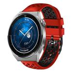 For Huawei Watch GT3 Pro 46mm 22mm Two-Color Breathable Silicone Watch Band(Red+Black)